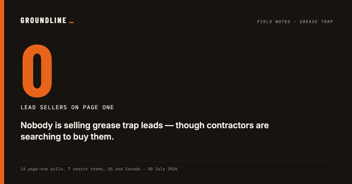 Zero lead sellers on page one of Google.